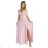 411-6 CRYSTAL long shimmering dress with a neckline - dirty pink