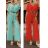 Women's Short Sleeve Long Belted Jumpsuit (S/M ONE SIZE) ITALIAN FASHION IMWB23200