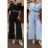 Women's Short Sleeve Long Belted Jumpsuit (S/M ONE SIZE) ITALIAN FASHION IMWB23200