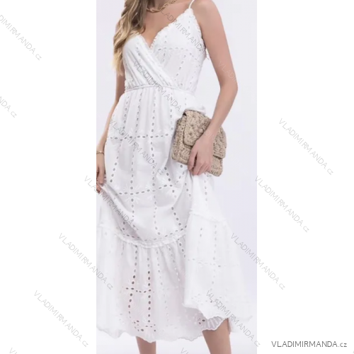 Women's Long Summer Lace Strap Dress (S/M ONE SIZE) ITALIAN FASHION IMPLP2363700015