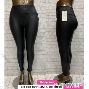 Women's Plus Size Long Leatherette Slim Leggings (2XL/3XL-4XL/5XL) TURKISH FASHION TMWL238971A