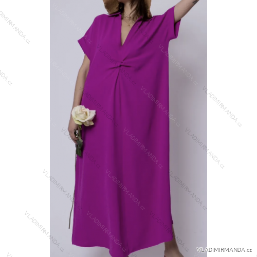 Women's Long Chiffon Short Sleeve Dress (S/M ONE SIZE) ITALIAN FASHION IMWGS231048