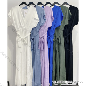 Women's Long Chiffon Short Sleeve Dress (S/M ONE SIZE) ITALIAN FASHION IMWGS231048