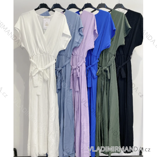 Women's Long Chiffon Short Sleeve Dress (S/M ONE SIZE) ITALIAN FASHION IMWGS231048