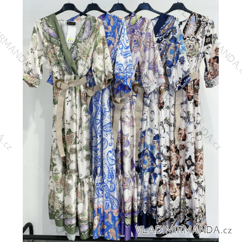 Women's Long Chiffon Short Sleeve Dress (S/M ONE SIZE) ITALIAN FASHION IMWGS231048