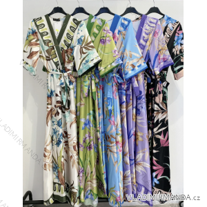 Women's Long Chiffon Short Sleeve Dress (S/M ONE SIZE) ITALIAN FASHION IMWGS231048