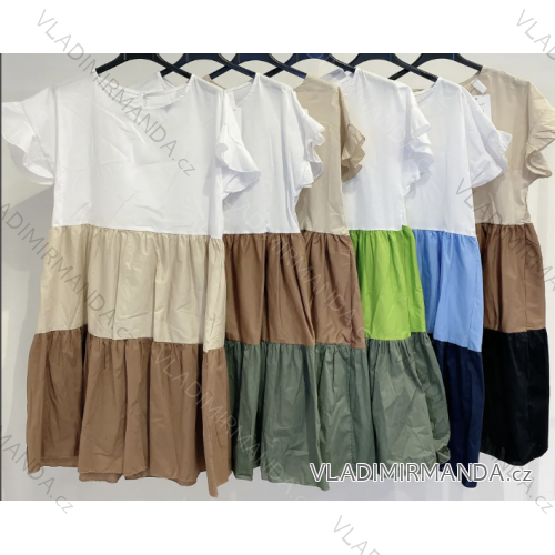 Women's Long Chiffon Short Sleeve Dress (S/M ONE SIZE) ITALIAN FASHION IMWGS231048