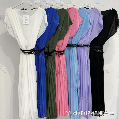 Women's Long Chiffon Short Sleeve Dress (S/M ONE SIZE) ITALIAN FASHION IMWGS231048