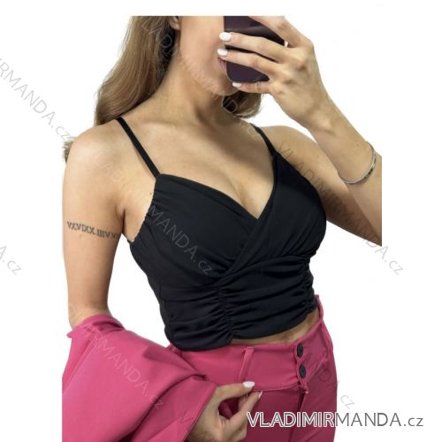 Šaty letní na ramínka dámské (S/M ONE SIZE) ITALSKÁ MÓDA IMPBB22B21841 S/M black