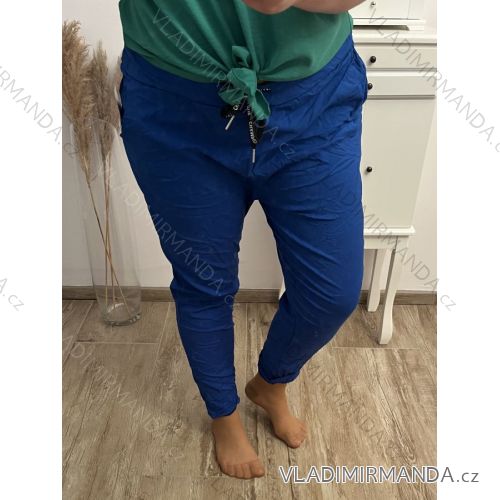 Kalhoty dlouhé strečové dámské nadrozměr (XL/2XL/3XL ONE SIZE) ITALSKÁ MÓDA IMWQ23034