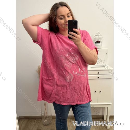 Tunika krátký rukáv dámská nadrozměr (2XL/3XL/4XLONE SIZE) ITALSKá MóDA IM423MATIA