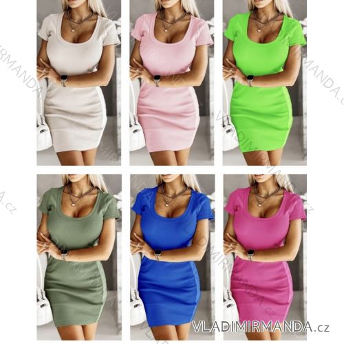 Women's Long Chiffon Short Sleeve Dress (S/M ONE SIZE) ITALIAN FASHION IMWGM23456