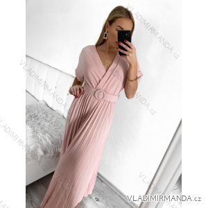 Women's Long Chiffon Short Sleeve Dress (S/M ONE SIZE) ITALIAN FASHION IMWGM23456