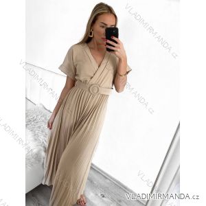 Women's Long Chiffon Short Sleeve Dress (S/M ONE SIZE) ITALIAN FASHION IMWGM23456