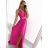 Women's elegant evening dress with straps (S/M ONE SIZE) ITALIAN FASHION IMM22fs52571/DR dark pink