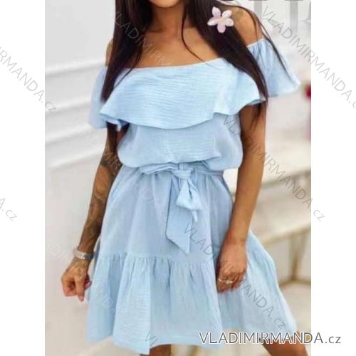 Women's Long Chiffon Short Sleeve Dress (S/M ONE SIZE) ITALIAN FASHION IMWGS231048