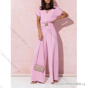 Women's Short Sleeve Long Belted Jumpsuit (S/M ONE SIZE) ITALIAN FASHION IMWK231567