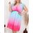 Women's Plus Size Summer Chiffon Short Sleeve Dress (XL/2XL/3XL ONE SIZE) ITALIAN FASHION IMWGM22OMBRE pink 2LX/3XL