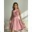 Women's Plus Size (42-46) Long Elegant Party Sleeveless Dress POLISH FASHION PMLBC23265-10 pink 44