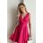 Women's Plus Size (42-46) Long Elegant Party Sleeveless Dress POLISH FASHION PMLBC23265-10 fuchsia 42