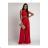 Women's Plus Size (42-46) Long Elegant Party Sleeveless Dress POLISH FASHION PMLBC23265-10 red S/M