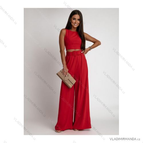 Women's Plus Size (42-46) Long Elegant Party Sleeveless Dress POLISH FASHION PMLBC23265-10 red S/M