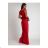 Women's Plus Size (42-46) Long Elegant Party Sleeveless Dress POLISH FASHION PMLBC23265-10 red S/M