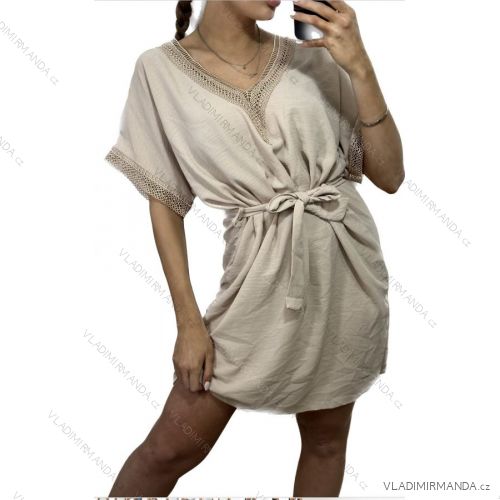 Women's Summer Short Sleeve Dress (S / M ONE SIZE) ITALIAN FASHION IMWB22017 S/M black