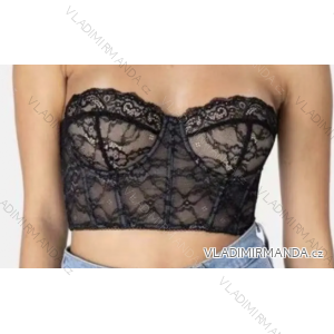 Crop top krajkový bez rukávu dámský (S/M ONE SIZE) ITALSKÁ MÓDA IMPCF23wh8987