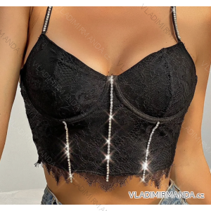 Crop top na ramínka dámský (S/M ONE SIZE) ITALSKÁ MÓDA IMPCF23wh8991