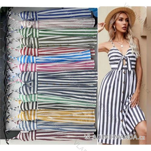 Women's Stripe Strapless Summer Dress (S/M ONE SIZE) ITALIAN FASHION IMWBB231655