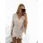 Women's Elegant Mini Long Sleeve Dress (S/M ONE SIZE) ITALIAN FASHION IMPBB2323553/DU S/M Beige