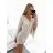 Women's Elegant Mini Long Sleeve Dress (S/M ONE SIZE) ITALIAN FASHION IMPBB2323553/DU S/M Beige