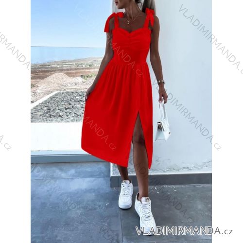 Women's long summer elegant dress with straps (S/M ONE SIZE) ITALIAN FASHION IMD23404