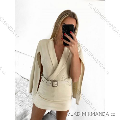 Overal krátký šatový dlouhý rukáv dámský (S/M ONE SIZE) ITALSKÁ MÓDA IMWE23724