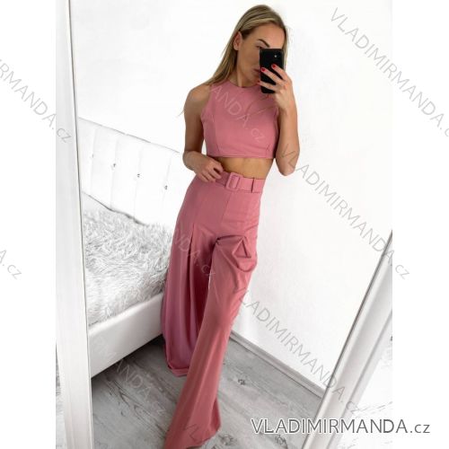 Souprava letní elegantní top a kalhoty dámská (S/M/L ONE SIZE) ITALSKÁ MÓDA IMWE231508