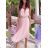 Women's Long Summer Chiffon Dress With Shoulder Strap (S/M ONE SIZE) ITALIAN FASHION IMWY231796