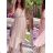 Women's Long Summer Chiffon Dress With Shoulder Strap (S/M ONE SIZE) ITALIAN FASHION IMWY231796