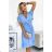 455-2 CORNELIA dress with frill, neckline and tie - light blue