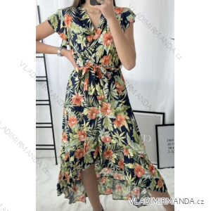 Women's Long Chiffon Short Sleeve Dress (S/M ONE SIZE) ITALIAN FASHION IMWGS231048