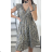 Women's Long Chiffon Short Sleeve Dress (S/M ONE SIZE) ITALIAN FASHION IMWGS231048