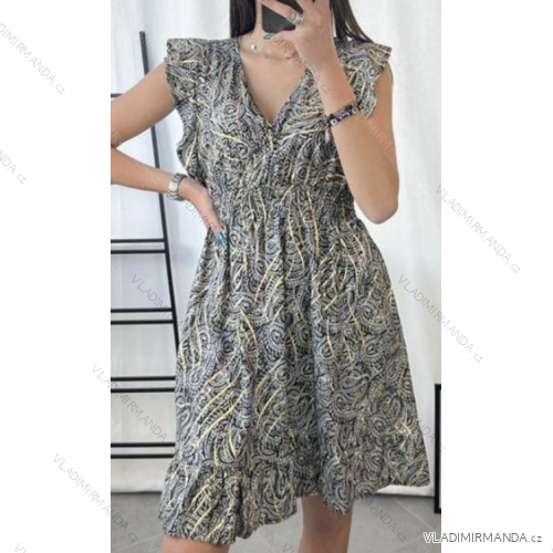 Women's Long Chiffon Short Sleeve Dress (S/M ONE SIZE) ITALIAN FASHION IMWGS231048