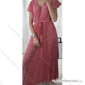 Women's Long Chiffon Short Sleeve Dress (S/M ONE SIZE) ITALIAN FASHION IMWGS231048