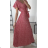 Women's Long Chiffon Short Sleeve Dress (S/M ONE SIZE) ITALIAN FASHION IMWGS231048