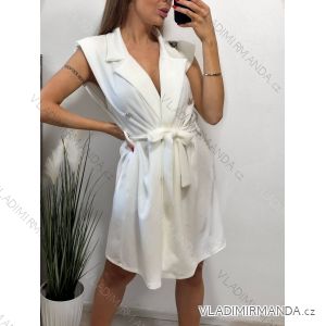 Šaty elegantní kabátkové bez rukávu dámské (S/M ONE SIZE) ITALSKÁ MÓDA IMPGM235722