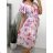 Chiffon Floral Summer Short Sleeve Women's Dress (S/M ONE SIZE) ITALIAN FASHION IM4231157