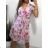 Chiffon Floral Summer Short Sleeve Women's Dress (S/M ONE SIZE) ITALIAN FASHION IM4231157