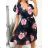 Chiffon Floral Summer Short Sleeve Women's Dress (S/M ONE SIZE) ITALIAN FASHION IM4231157