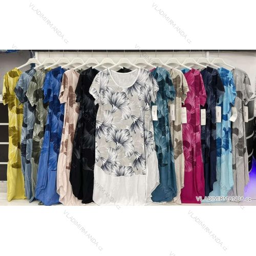 Women's Long Chiffon Short Sleeve Dress (S/M ONE SIZE) ITALIAN FASHION IMWGS231048