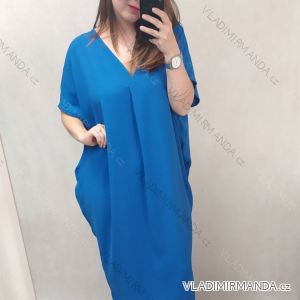 Šaty maxi dlouhé oversize krátký rukáv dámské nadrozměr (4XL/5XL ONE SIZE) ITALSKÁ MÓDA IMD23422/DR